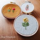 北欧風の花の刺繍〜刺繍枠仕立て〜