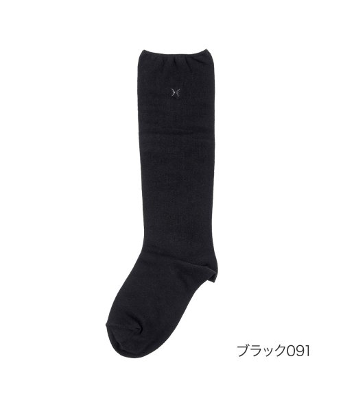 福助 公式 靴下 レディース HANAE MORI (ハナエモリ) ユッタリ ラクラク ハイソックス丈 4303－60022－25cm ブラック 婦人