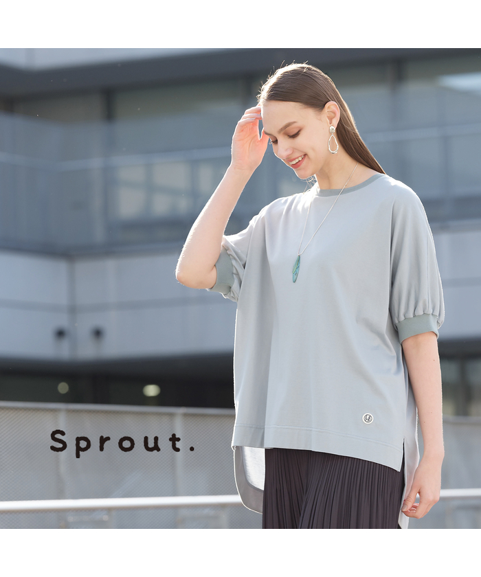 リリアンビューティ/【Sprout.】リブ使い　プルオーバーコットンTシャツ［同素材アイテム有］