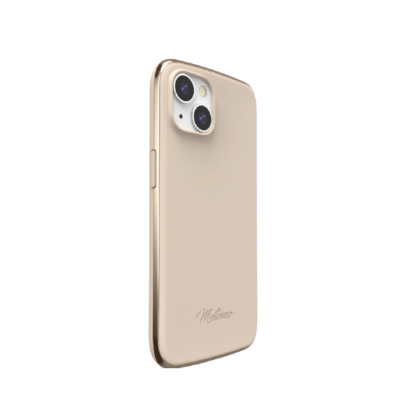 motomo iPhone 14/13用ケース INO LINE INFINITY CASE ウォームベージュクロームゴールド MT24273I14BG