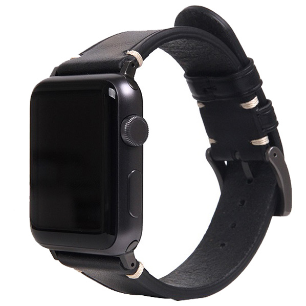 SLG Design Apple Watch 38mm/40mm/41mm用バンド Italian Buttero Leather ブラック SD18387AW