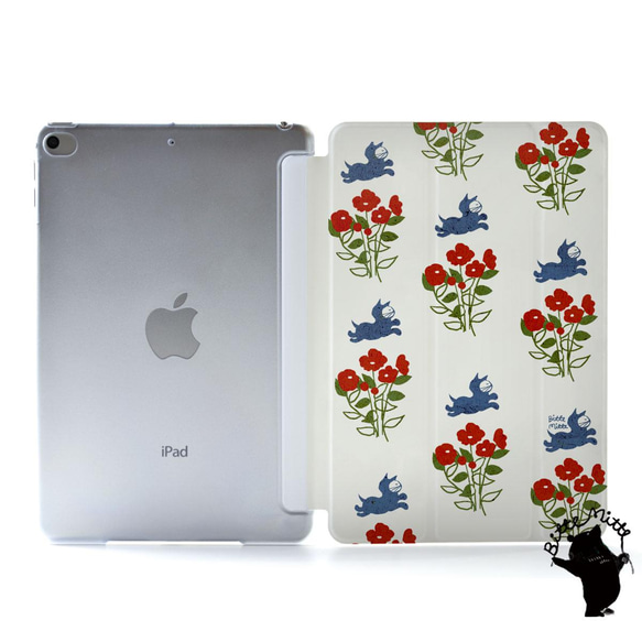 猫のiPad ケース iPadケース アイパッド カバー iPad Air5 Air4 Air3/2/1 夏 花 名入れ