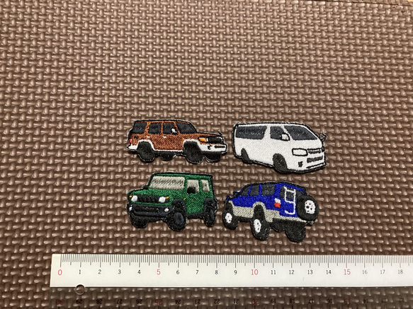 SUV＆バンの刺繍ワッペンセット（アイロン接着タイプ）