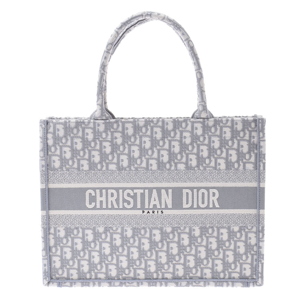 CHRISTIAN DIOR クリスチャンディオール ブックトート スモール 白/グレー ユニセックス キャンバス ハンドバッグ 新品 