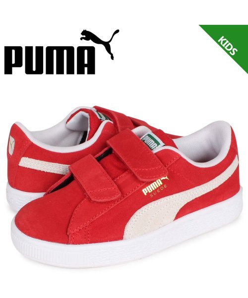 プーマ PUMA スウェード クラシック スニーカー キッズ スエード ベルクロ SUEDE CLASSIC 21 V PS レッド 380563－02