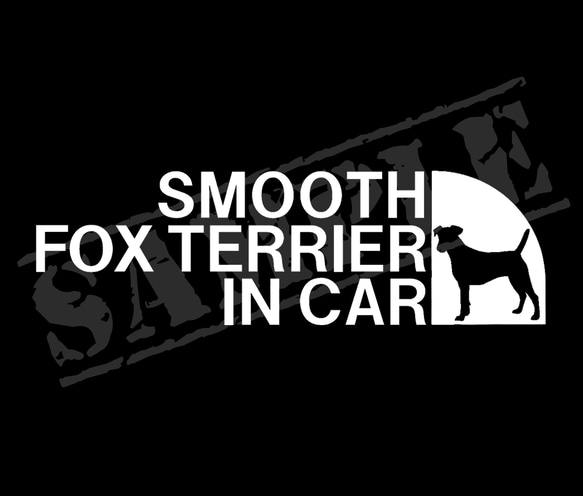 SMOOTH FOX TERRIER IN CAR ステッカー（スムース・フォックス・テリア）　5cm×17cm