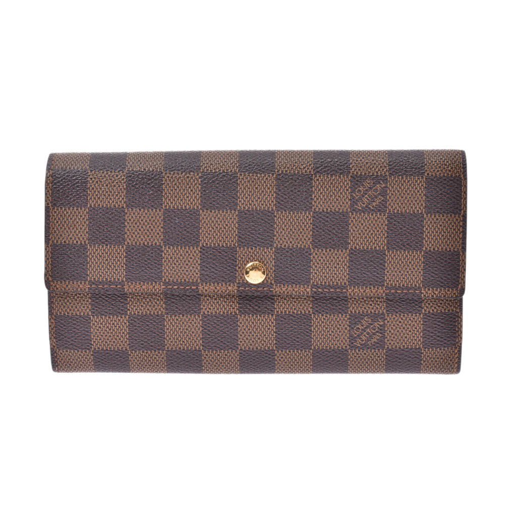 LOUIS VUITTON ルイヴィトン ダミエ ポルトフォイユ サラ 旧型 ブラウン N61724 ユニセックス ダミエキャンバス 長財布 Bランク 中古 