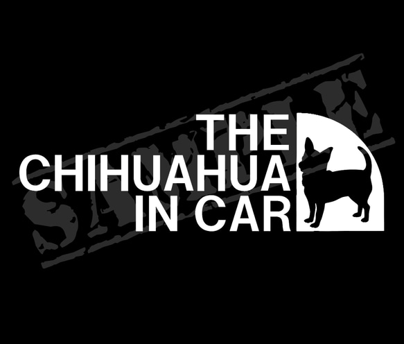 THE CHIHUAHUA IN CAR ステッカー（チワワ）　5.5cm×17cm