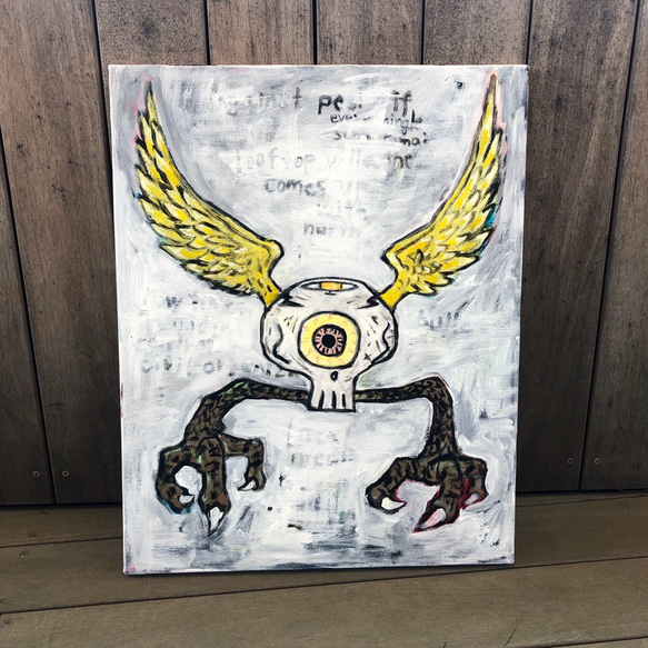 222 ☆SALE Untitled ( cyclops skull with wings and arms )