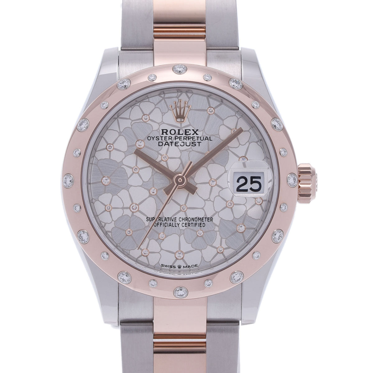 【現金特価】ROLEX ロレックス デイトジャスト31 ダイヤ フローラルモチーフ 2023年4月 278341RBR レディース RG/SS 腕時計 自動巻き シルバー文字盤 未使用 