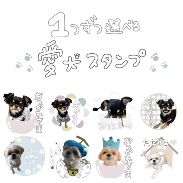 1つずつ選べる♪愛犬LINEスタンプ♡