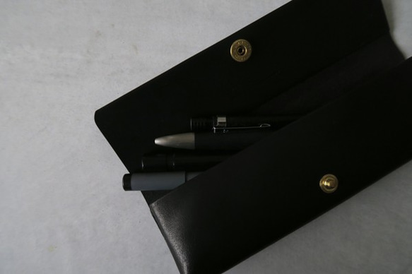 Pen case_bk_S_真鍮ホック