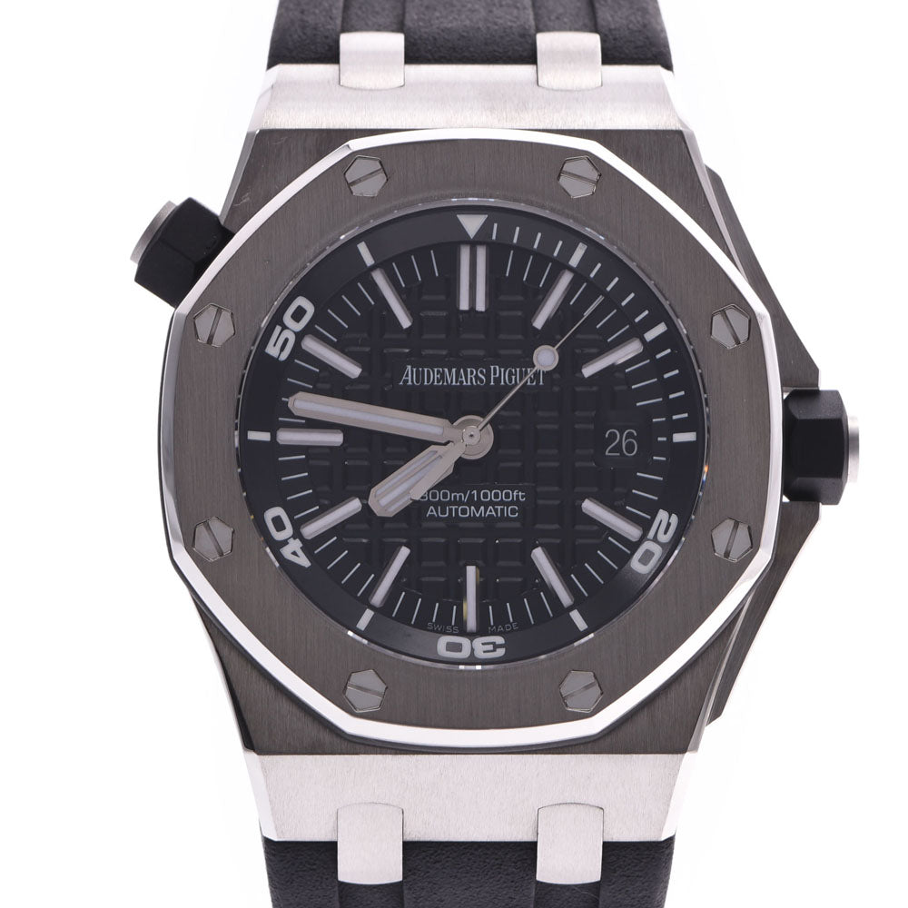 AUDEMARS PIGUET オーデマピゲ ロイヤルオーク オフショア ダイバー 15703ST.OO.A002CA.01 メンズ SS/ラバー 腕時計 自動巻き 黒文字盤 Aランク 中古 