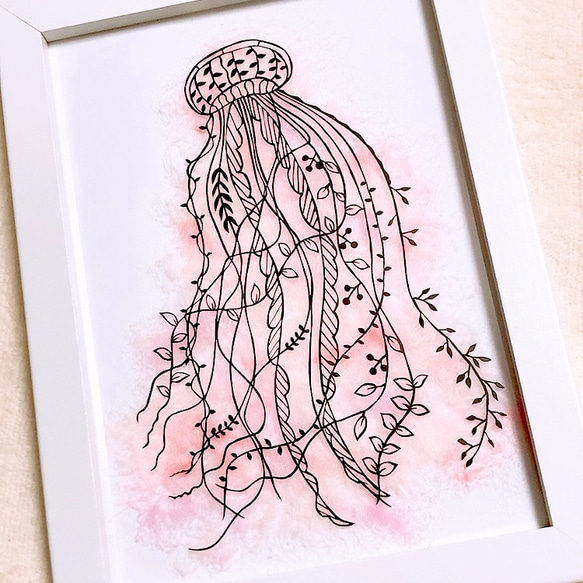 【切り絵】葉海月(はくらげ)桜