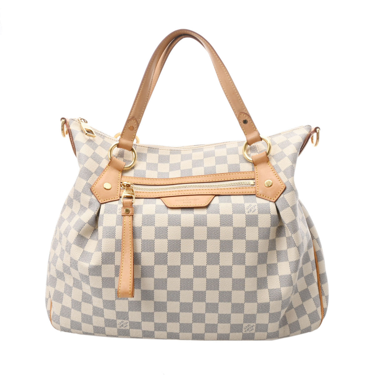 LOUIS VUITTON ルイヴィトン ダミエ アズール イーヴォラMM 2WAY 白 N41133 レディース ダミエアズールキャンバス ハンドバッグ Bランク 中古 