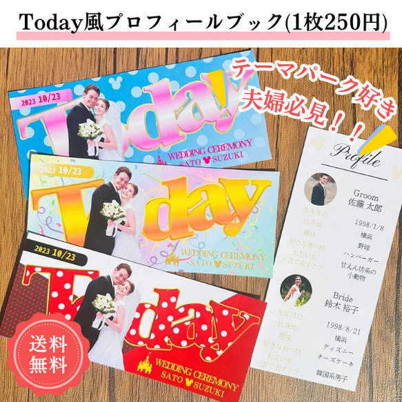 250 Today風 プロフィールブック 結婚式