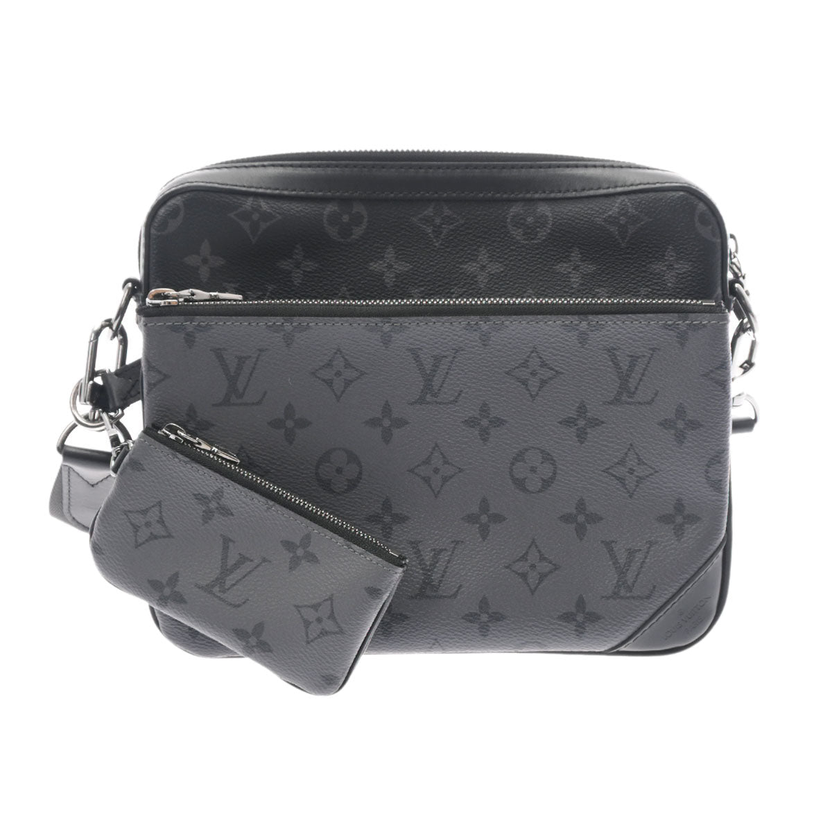 LOUIS VUITTON ルイヴィトン モノグラム エクリプス トリオメッセンジャー 黒/グレー M69443 メンズ モノグラムエクリプスキャンバス ショルダーバッグ Aランク 中古 