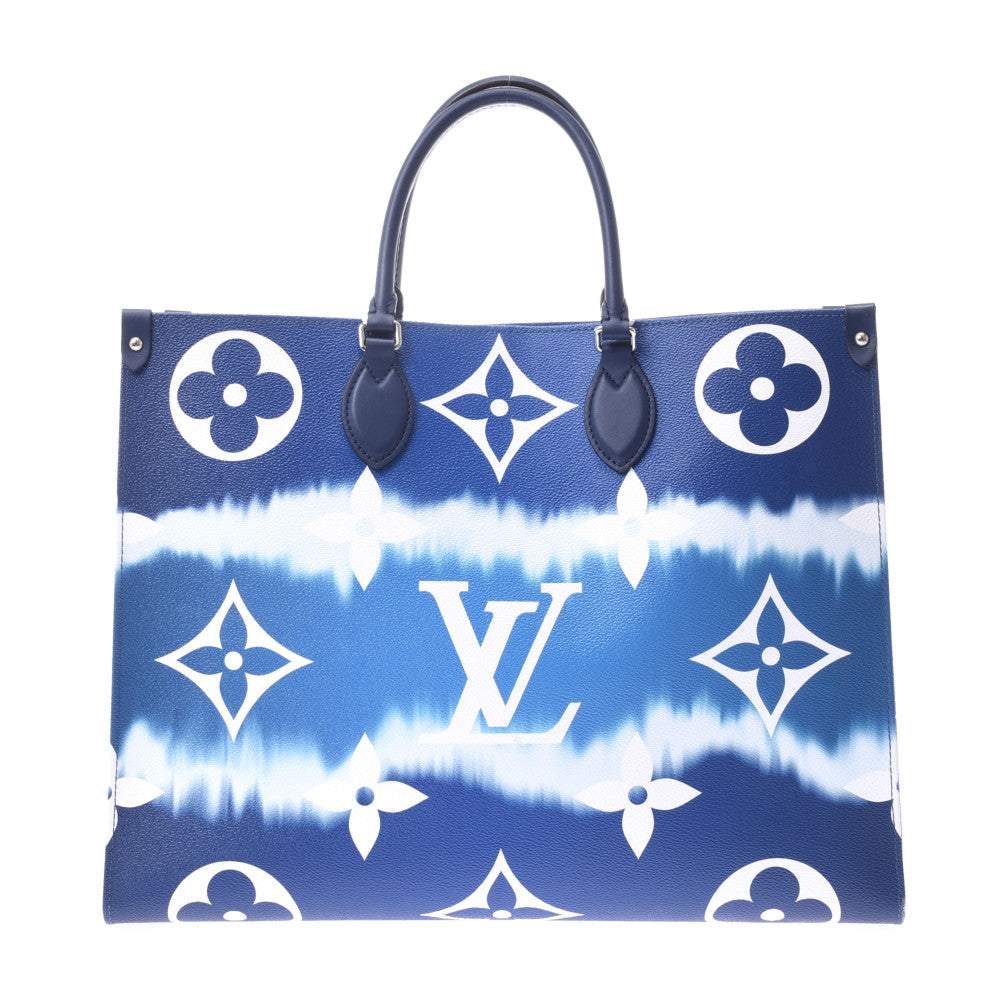 LOUIS VUITTON ルイヴィトン LVエスカル オンザゴーGM 青 M45120 ユニセックス モノグラムキャンバス 2WAYバッグ Aランク 中古 