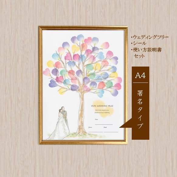 【署名タイプ・シール付き＆使い方説明書付き】ウエディングツリー♡結婚証明書♡オーダーメイド