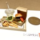 ファストフード　ハンバーガーセット　ミニチュア　ハンドメイド　ポテト