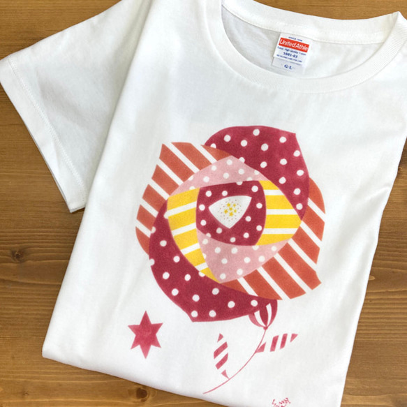 【受注生産】コットンTシャツ　ローズ