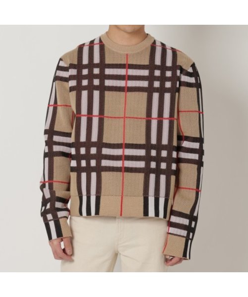 バーバリー ニット セーター 長袖ニット プルオーバー ベージュ メンズ BURBERRY 8070285 A7026