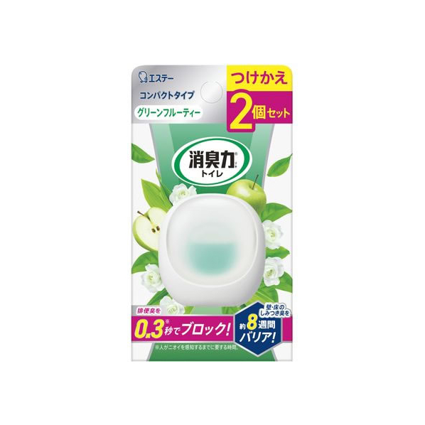 エステー 消臭力 コンパクト トイレ用 つけかえ2個セット グリーンフルーティ FC039PW