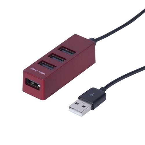 ナカバヤシ UH-2404R USB2.04ポートハブ レッド