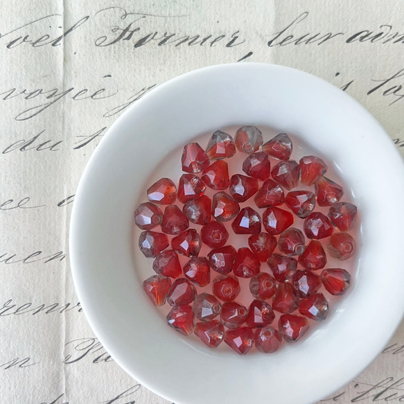 Glass Beads 約7mm×7mm [BE-294]＊6個＊Vintage＊