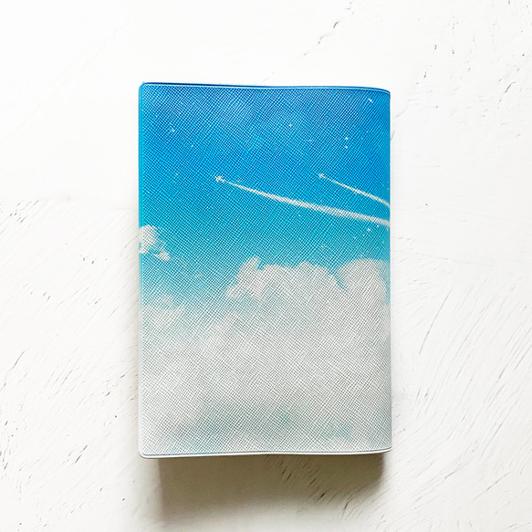 飛行機雲 ブックカバー・手帳カバー（A6）ほぼ日手帳カバー 文庫本 青空