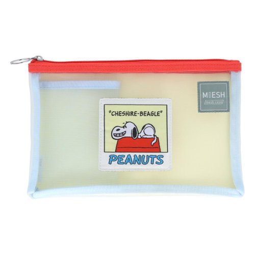 スヌーピー コスメポーチ メッシュケース MIESH B6 PEANUTS AMERICAN TASTE 10 IVxLB ピーナッツ サンスター文具 小物入れ