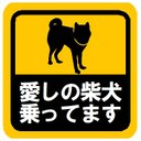 愛しの柴犬乗ってます カー マグネットステッカー