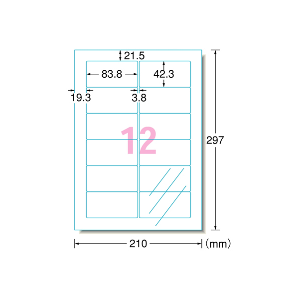 エーワン IJラベル[透明光沢フィルムタイプ]A4 12面 10枚 F862469-28971