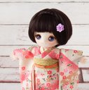 紫色の薔薇　つまみ細工のかんざし髪飾り　 オビツ11・1/6・1/3ドール用　アクセサリー〔定番品〕