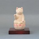 木彫り　阿弥陀猫　猫仏1902