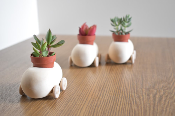 小さな植物鉢器　『くるま』カーレース編～