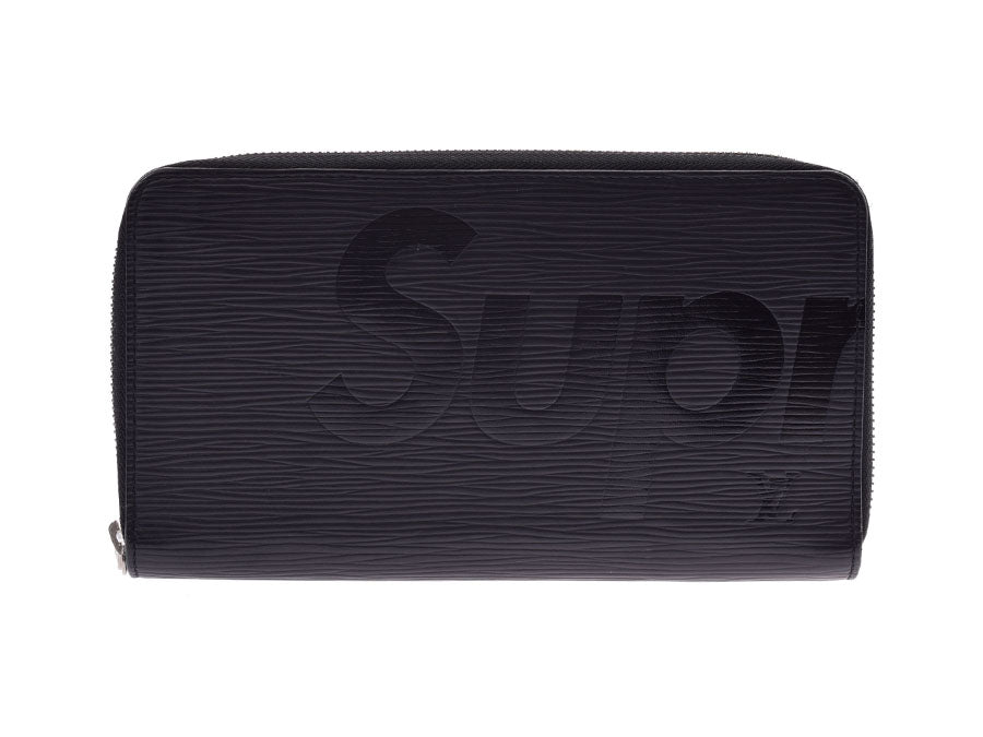 ルイヴィトン エピ Supremeコラボ ジッピーオーガナイザー 黒 M67723 メンズ レディース 本革 長財布 ABランク LOUIS VUITTON 中古 