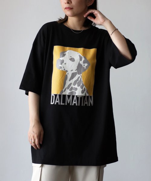 DALMATIAN プリント 半袖BIGTシャツ