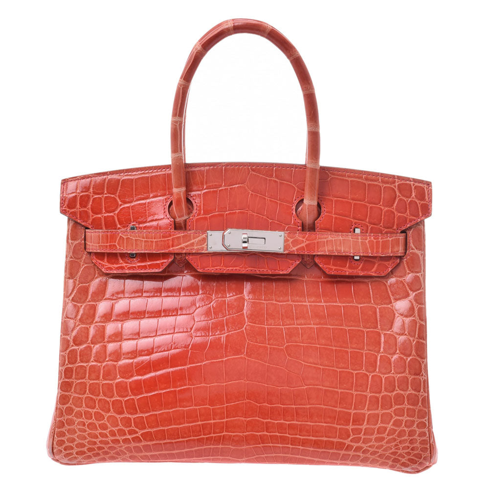 HERMES エルメス バーキン 30 サンギーヌ シルバー金具 T刻印(2015年頃) レディース ニロティカス ハンドバッグ Bランク 中古 