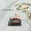 ミニチュアスイーツ　クリスマスケーキ　ブッシュドノエル♡   ロールケーキ　サンタクロース　雪だるま　ヒイラギ　チョコレートケーキ