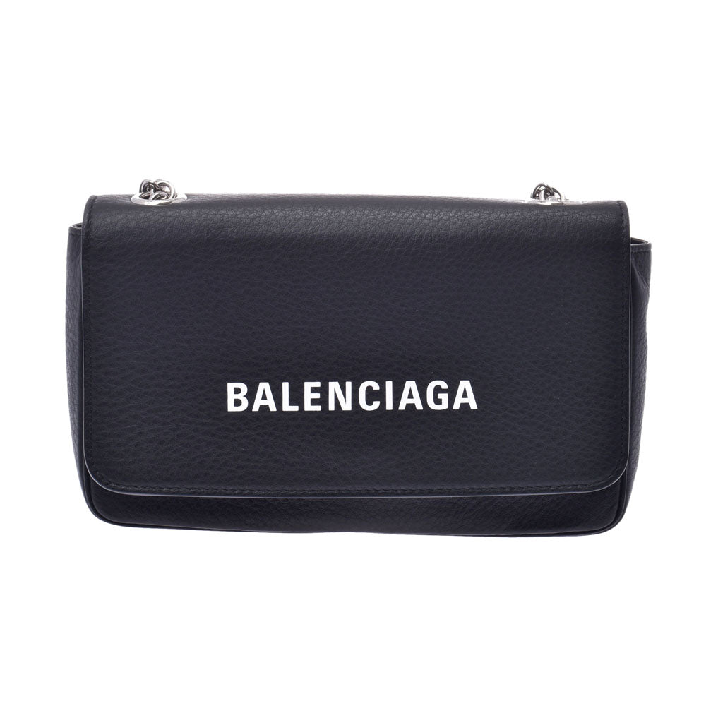 BALENCIAGA バレンシアガ エブリデイ チェーンウォレット 黒 レディース レザー ショルダーバッグ Aランク 中古 