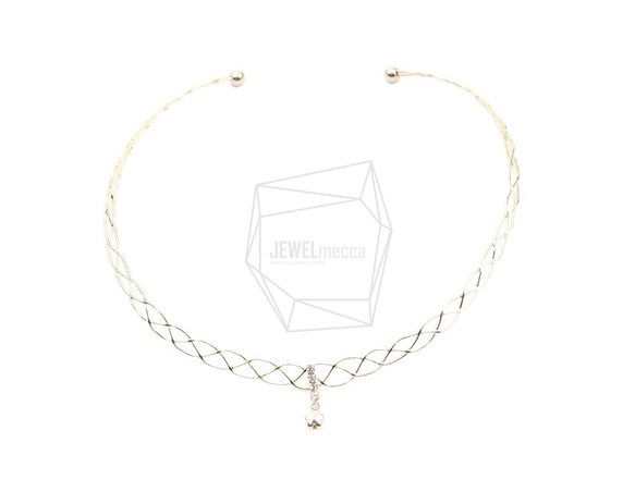 PDT-2555-G【1個入り】チョーカーのネックレス,Round Choker Collar Necklace