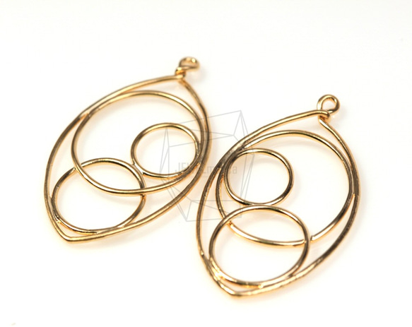 PDT-264-MG【2個入り】サークルオーバルペンダント/Circles and Oval Pendant