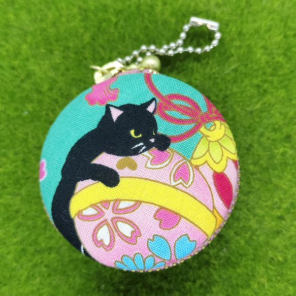 黒猫ちゃんマカロンポーチ☆５ｃｍ