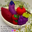 フェルトままごと  red＆purple 野菜とフルーツセット✩.*˚