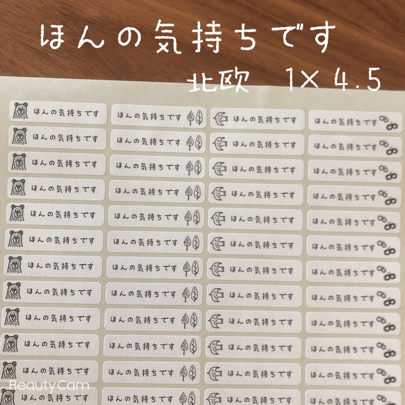 4.5×1センチ　角丸　A4シート　ほんの気持ちシール　マスキングテープ　北欧