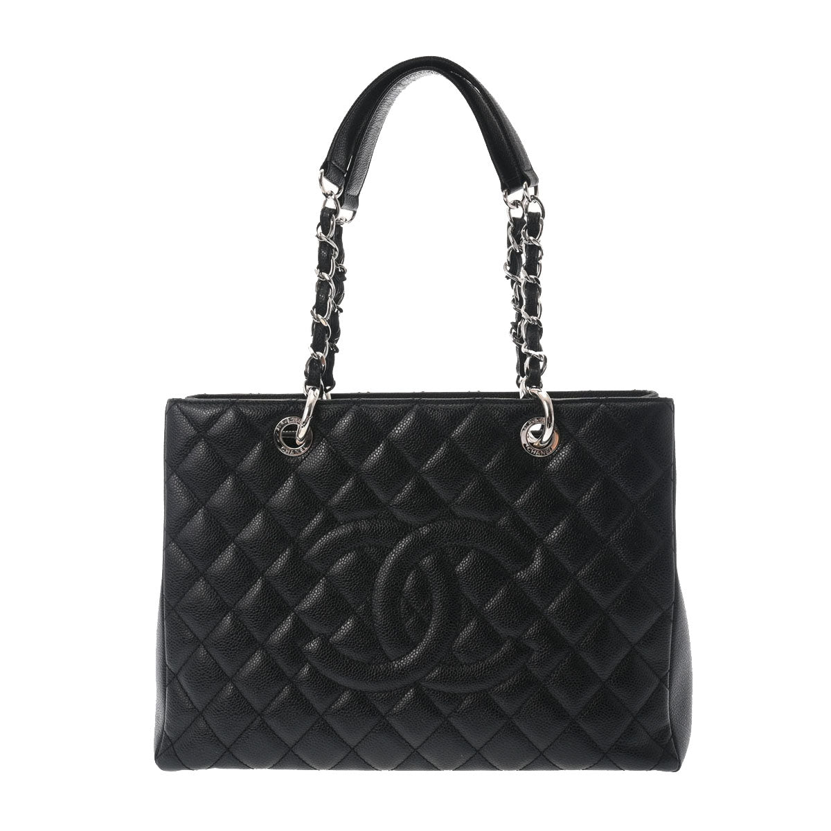 CHANEL シャネル GST グランドショッピングトート 黒 シルバー金具 レディース キャビアスキン トートバッグ Aランク 中古 