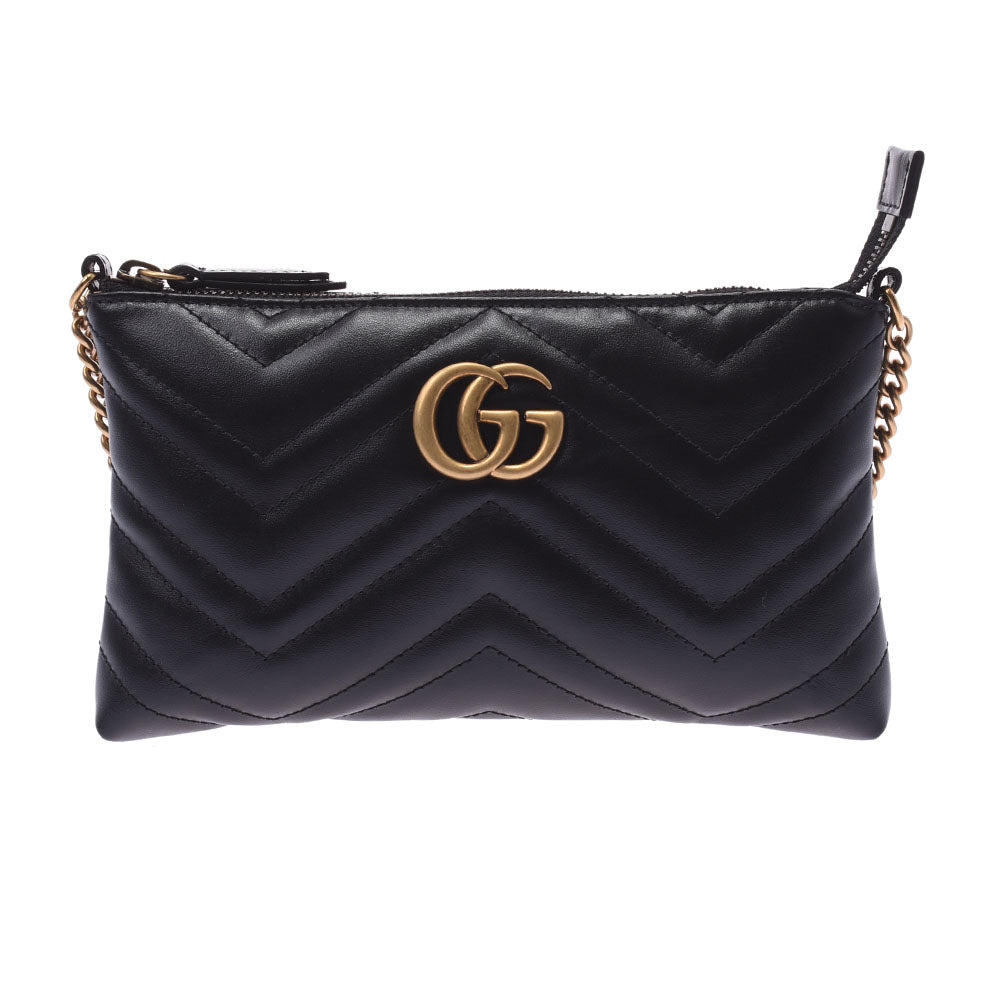 GUCCI グッチ GGマーモント チェーンウォレット 黒 ゴールド金具 443447 レディース レザー ショルダーバッグ 新品 