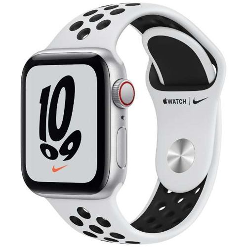 アップル(Apple) MKR43J/A Apple Watch Nike SE（GPS + Cellularモデル） 40mm シルバーアルミニウムケースとピュアプラチナム/ブラックNikeスポーツバンド レギュラー