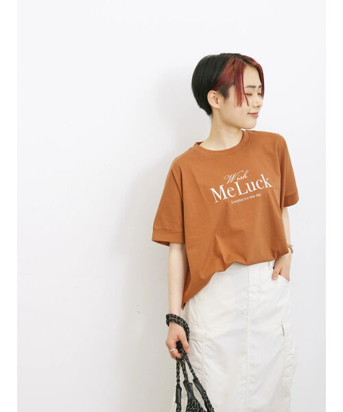 サマンサモスモス ブルー/【接触冷感】冷感プリントビッグTシャツ